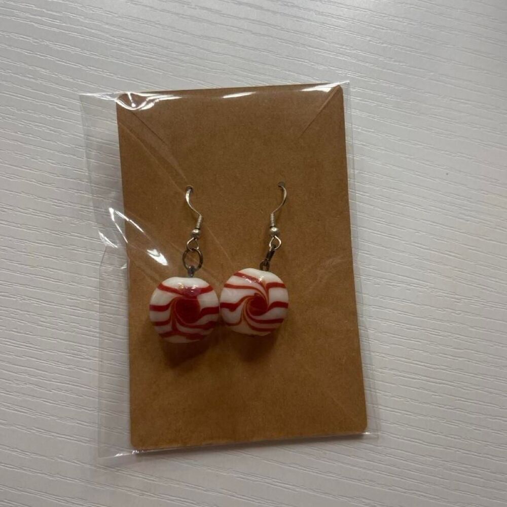 Glass Peppermint Earrings